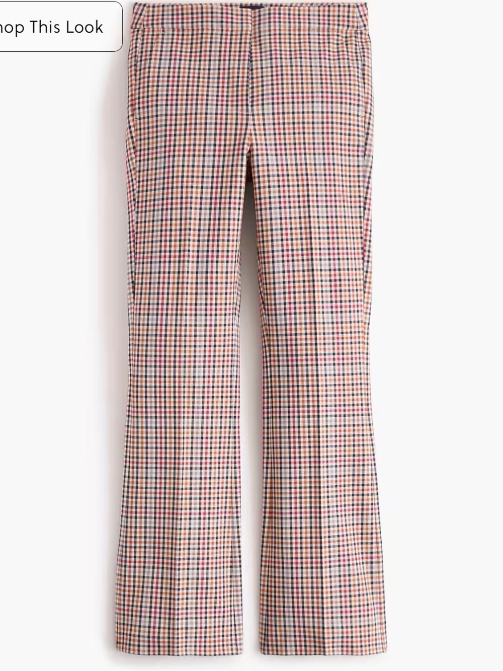 NWT J. Crew Multi-Color Checked Straight-Leg Pants